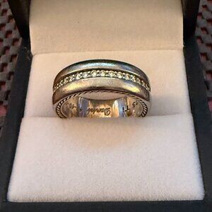 DAVID YURMAN 925 TI (Titanium and Silver Blend) SIZE 13 MEN'S DIAMOND BAND
